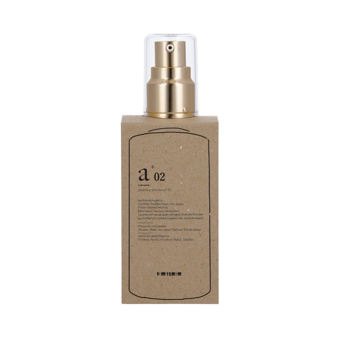 アンダーバープラスヘアオイル02の化粧箱の製品画像