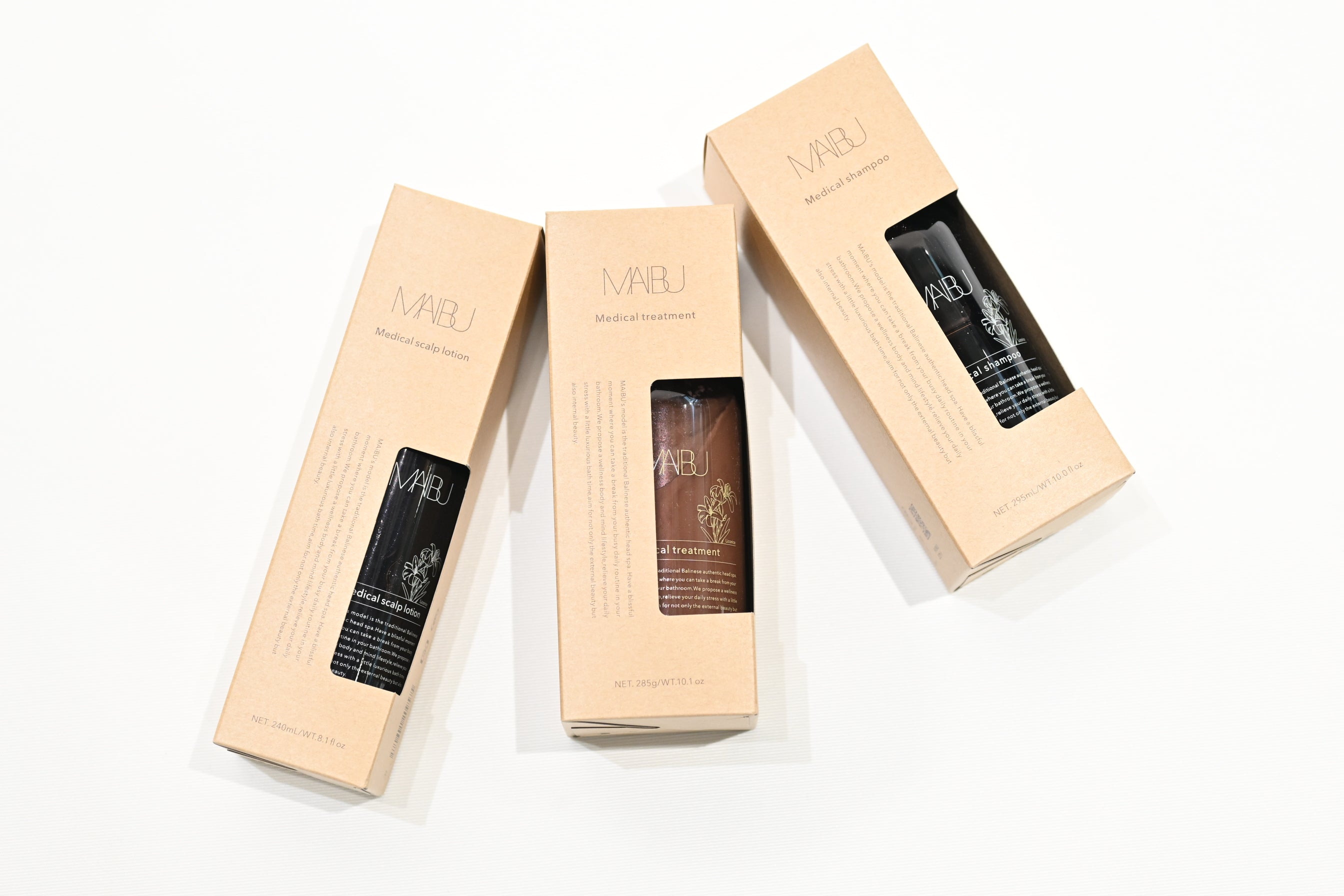 HAHONICO MAiBUの商品が3つ平置きされている