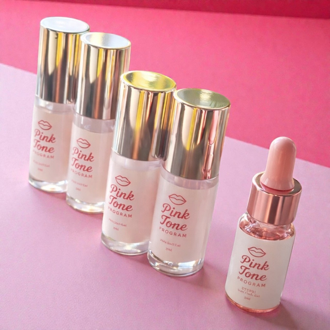 PINK TONEの商品が5つ並んでいる
