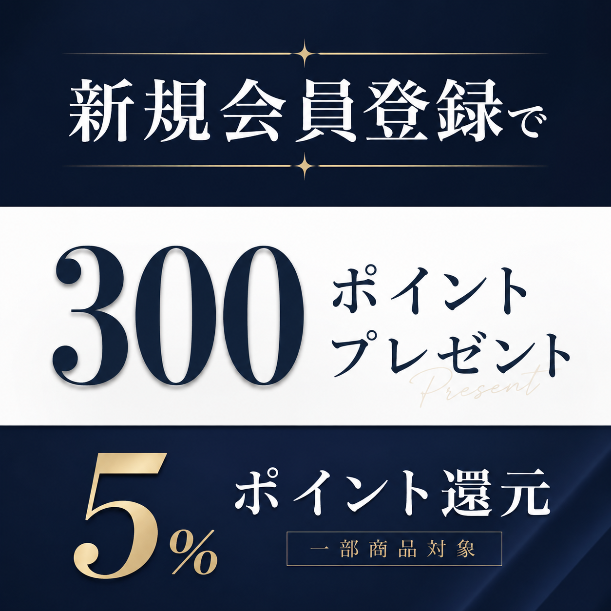 Bay Shore NY ONLINE STORE新規会員登録ポイントバナー