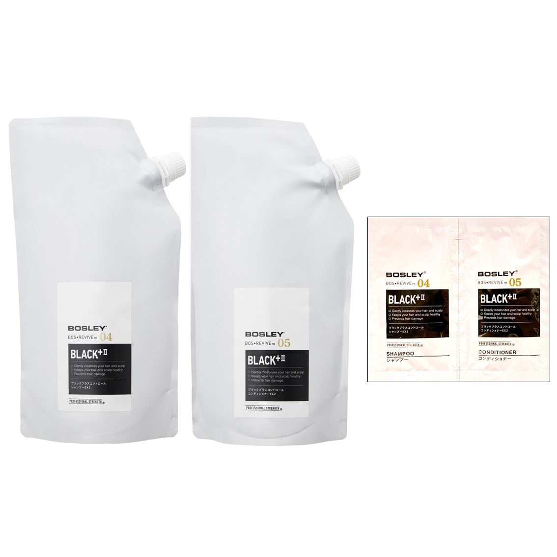 【ミニパウチ付】ボズレーシャンプー＆トリートメント「EX2」詰め替えセットの製品画像