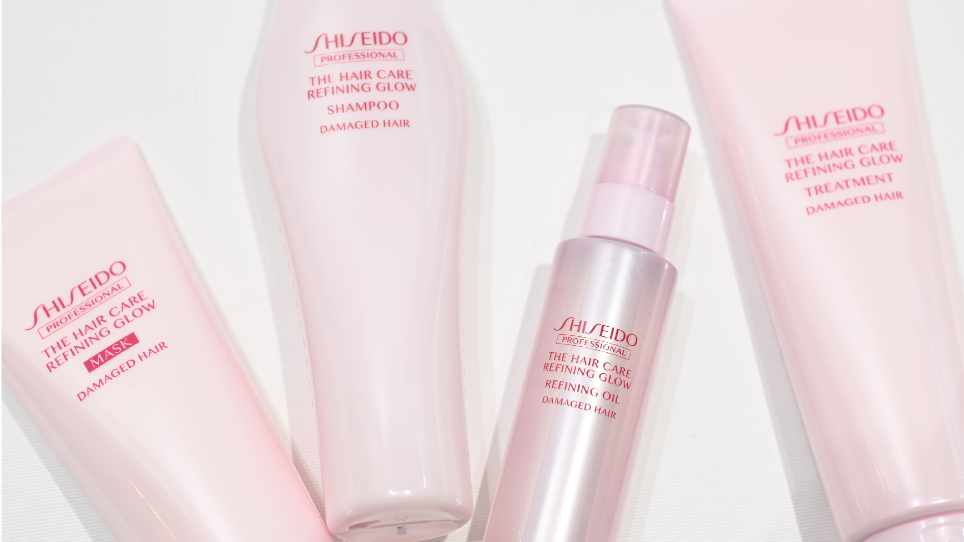 THE HAIR CAREの商品が4つ平置きされている