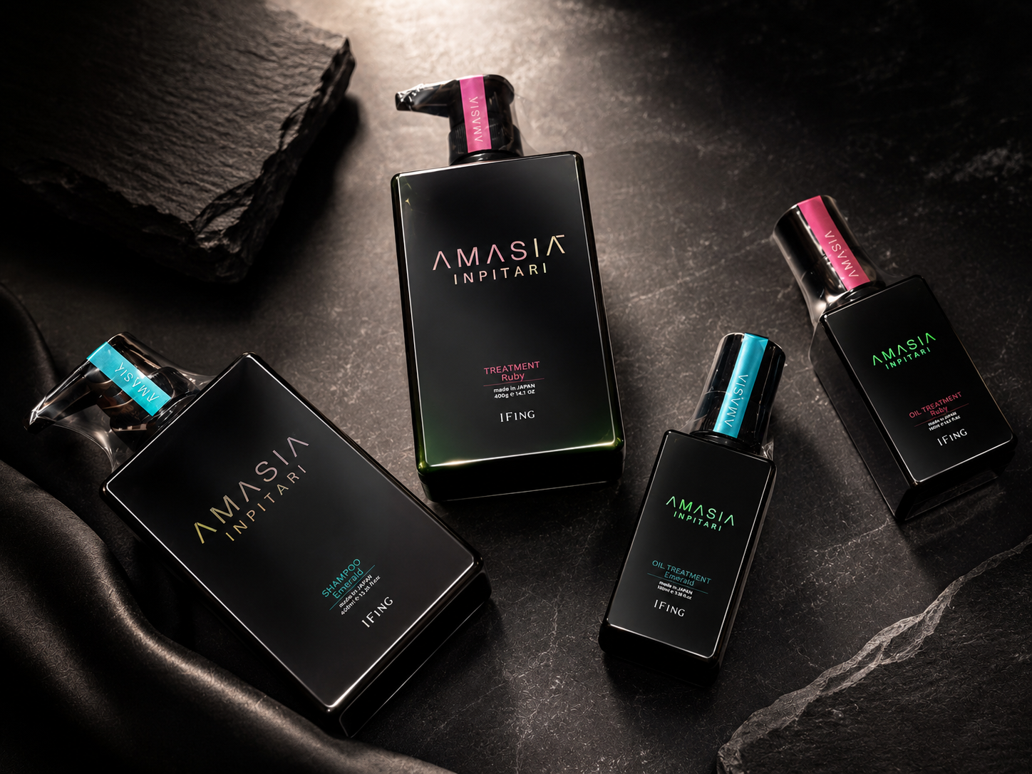 AMASIA INPITARIの商品が4つ平置きされている